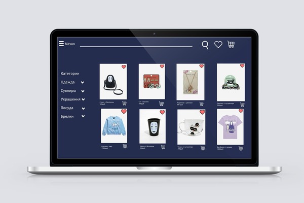 Лендинг с мерчом Унесенных призрака