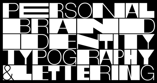 Personal brand identity, typography and lettering