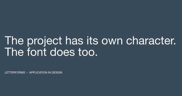 The project has its own character. The font does&nbsp;too.