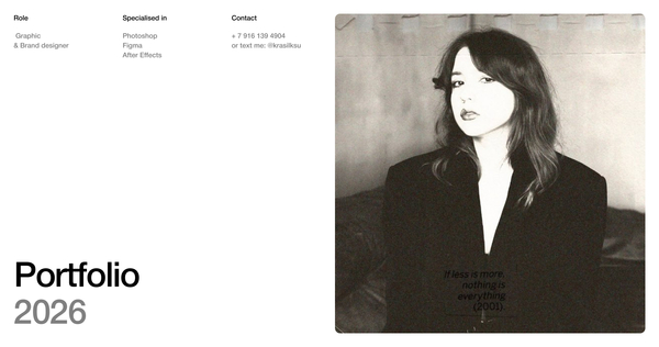 KRASILNIKOVA KSENIA: PORTFOLIO 2026