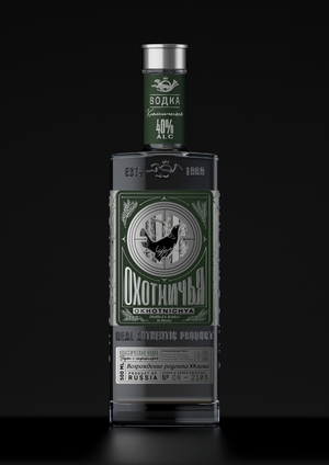 Упаковка продуктовой линейки водки «Охотничья»
