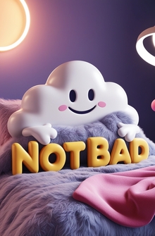 Айдентика для бренда постельного белья NotBad сгенерированная нейросетью