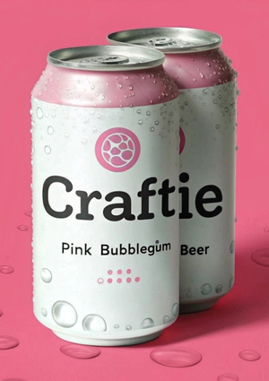 Бренд крафтового пива Craftie со вкусом жвачки глазами AI
