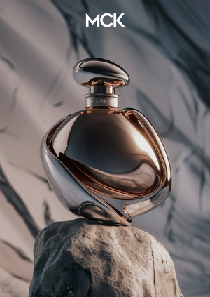 Упаковка для бренда селективной парфюмерии "МСК" глазами AI