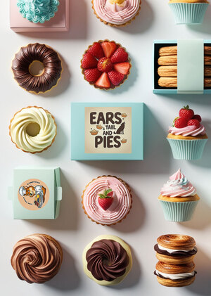 Пекарня «Уши, хвост и пирожки» —AI ребрендинг 