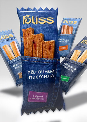 Упаковка для батончиков пастилы бренда «bliss»