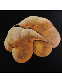 Слияние 70×70 см, холст, акрил, масляная пастель, 2024