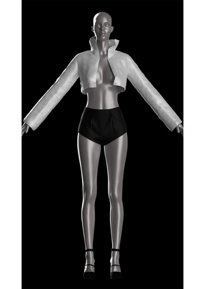 Upcycled puffer jacket GLASSBLOCK in CLO 3D