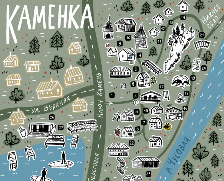 Карта загородного клуба Ключ-камень