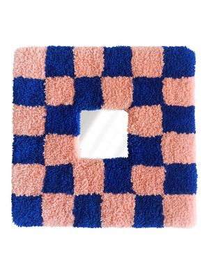 Зеркало в ковровой раме Сине-розовая плитка