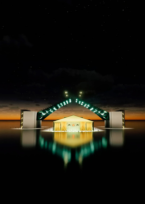 Временные фасады к выставке «‎Ленинградский Андерграунд»‎