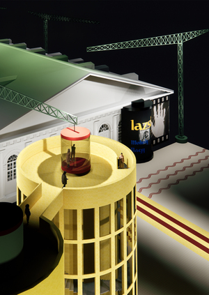 Временные фасады к выставке Lazslo