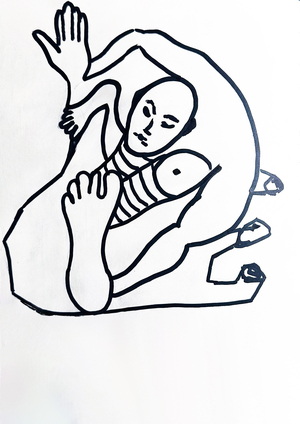 White фигура человека в движении 