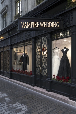 Интерактивный веб-плакат. Свадьба Вампиров. Выбери наряд невесте
