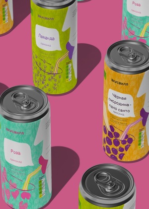 Дизайн упаковки лимонадов Вкусвилл