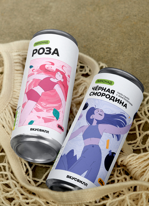 Дизайн упаковки лимонадов ВкусВилл