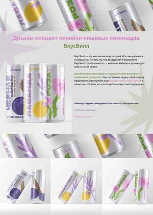 Дизайн-концепт линейки нишевых лимонадов  ВкусВилл