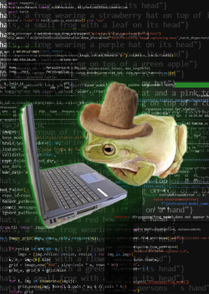 Лягушки в смешных шляпках обучают Stable Diffusion