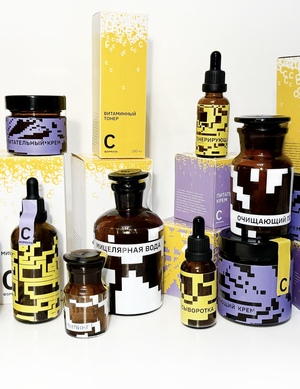 Packaging of makeup with vitamin "C"