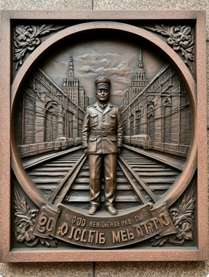 Памятная табличка, посвященная 90-летию Московского метро!