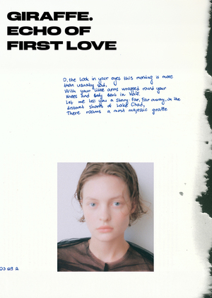 Giraffe. Echo of first love.