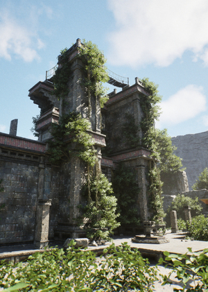 Serene ruins in the rocks