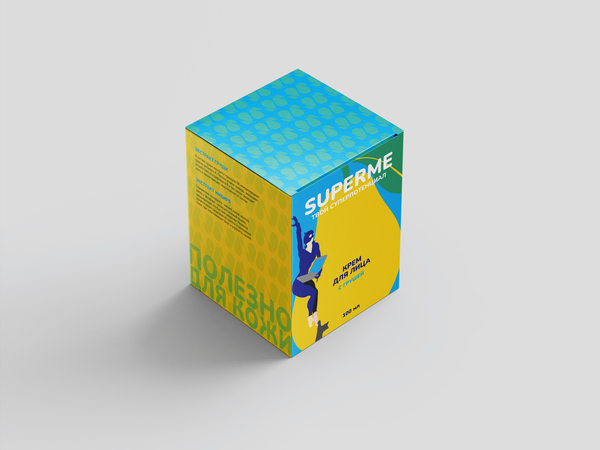 Серия упаковок крема для лица для современных и активных девушек