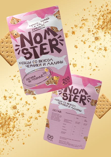 Дизайн упаковки хлебцев Nomster
