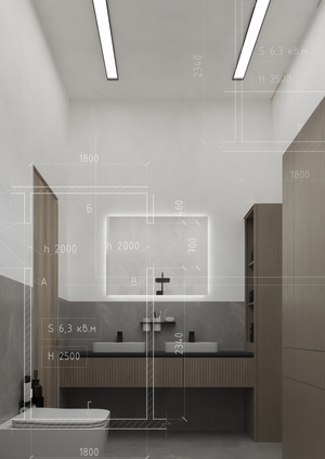 Альбом чертежей санузла 
в загородном доме
