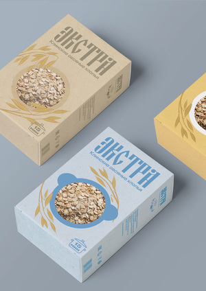 Разработка дизайна упаковки для овсяных хлопьев "Экстра"