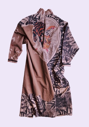 Chrysantema in Tiger's Foot Kimono Caftan