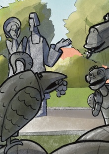 Развороты для книги «Города России в комиксах»