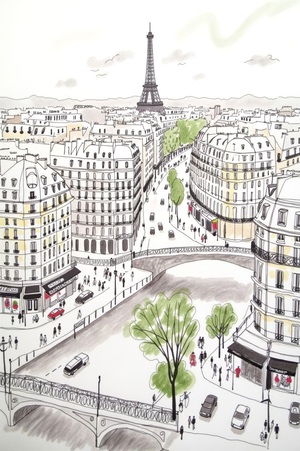 Graphic artworks "Streets of Paris"