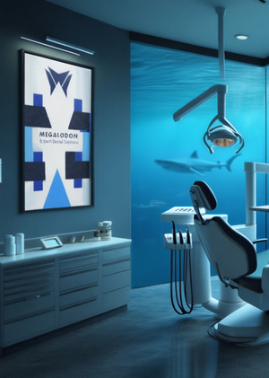 Ребрендинг стоматологии для акул megalodon с помощью нейросети 