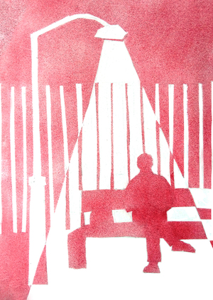 На скамейке