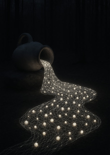 Световая инсталляция «Жемчужные реки, снежные берега»