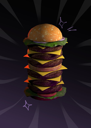 Low-poly burger