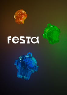 контейнер-брелок «Череп» для бренда мексиканского мармелада Festa контейнер-брелок «Череп» для бренда мексиканского мармелада Festa