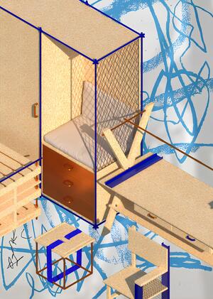 Капсула корпусной мебели для мастерских проекта "Самострой"