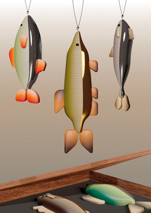 Ёлочные игрушки для рыбаков