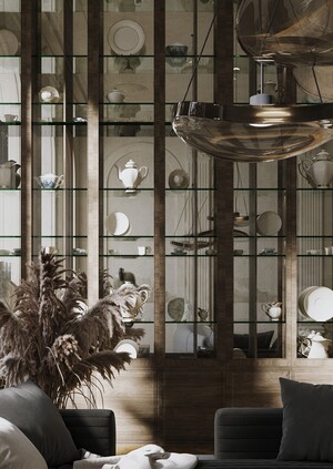 Дизайн-проект выставочного стеллажа для фарфоровой посуды