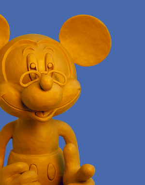 Анимационная скульптура. Череп и Микки Маус