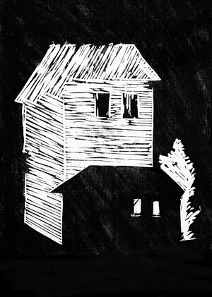 Серия линогравюр «Темный дом»