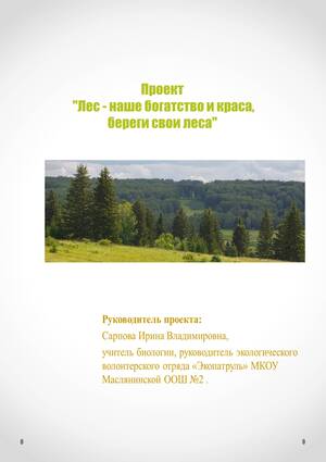 Лес - наше богатство и краса, береги свои леса