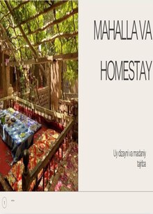 Mahalla va&nbsp;Homestay loyihasi
