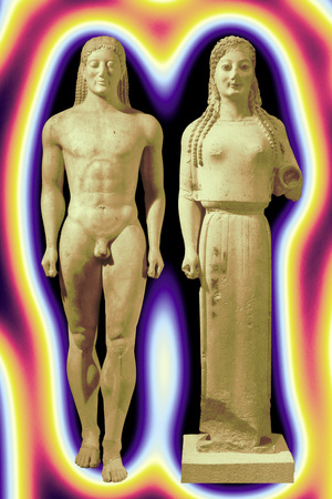 Архаическая скульптура Древней Греции: куросы и коры