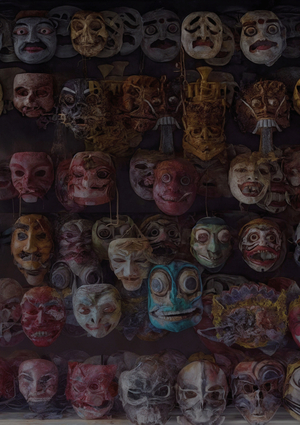 Балийские деревянные маски танца Топенг