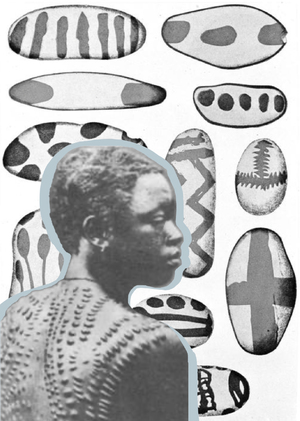 Орнаменты расписной гальки азильской культуры в мотивах африканских племенн