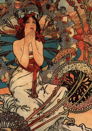 Искусство декоративных элементов в работах Альфонса Мухи XIX века