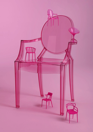 Монохром в предметном дизайне: розовый